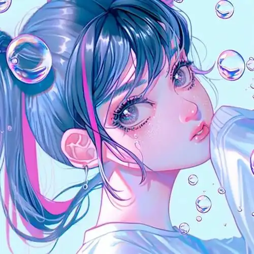 头像动漫 星空下抱膝少女 治愈系头像